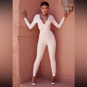 House Of CB London Arya White Jumpsuit